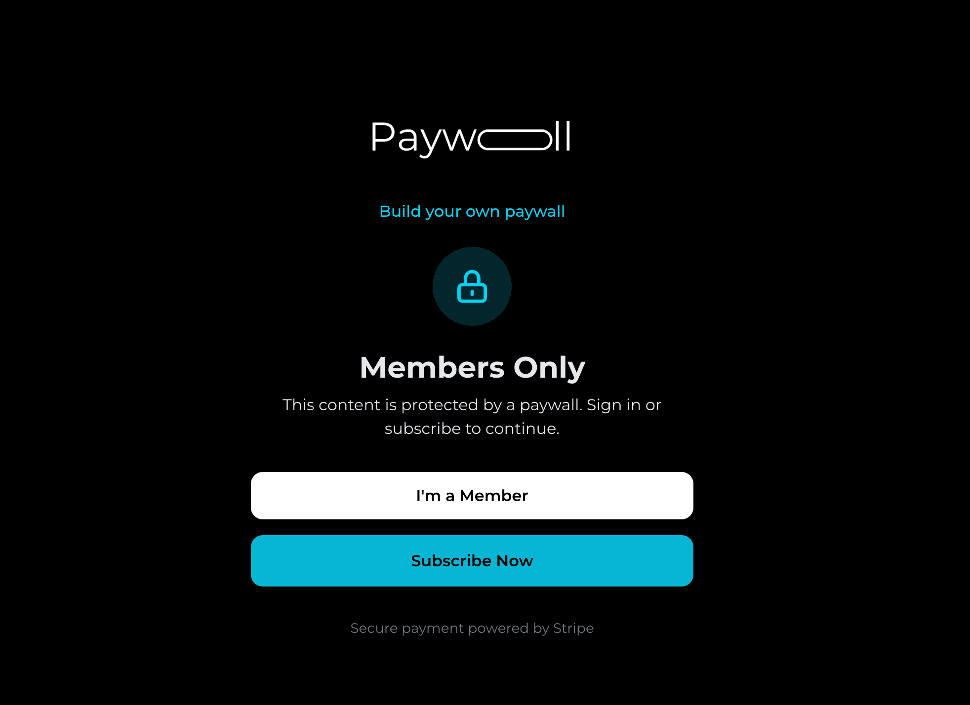 Paywall dashboard showing content creation and management